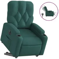 Syfax Poltrona Alzapersona Reclinabile Elettrica Verde Scuro Tessuto