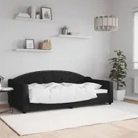 Prolenta Maison Exclusive - Letto a giorno nero, 90x190 cm, rivestito in tessuto