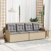 Prolenta Maison Exclusive - Panchina da giardino in polyrattan beige