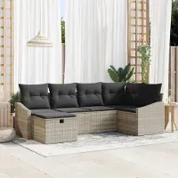 Prolenta Maison Exclusive - Set di divani da esterno, 6 pezzi, in rattan sintetico