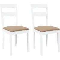 Syfax Sedie da Pranzo con Cuscini 2 pz Bianco Legno Massello di Hevea