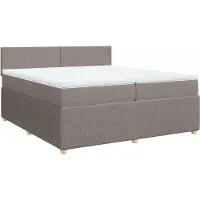 Syfax Giroletto a Molle con Materasso Tortora 200x200 cm in Tessuto