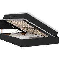 vidaXL Letto a castello con contenitore LED con materasso, nero, 140 x 190 cm, tessuto