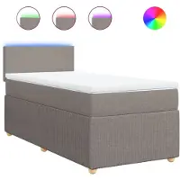 Syfax Giroletto a Molle con Materasso Tortora 100x200 cm in Tessuto
