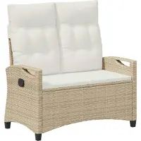 vidaXL Panchina da giardino con cuscini Beige e Crema 105 x 60 x 112 cm