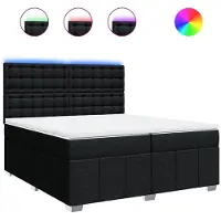Syfax Giroletto a Molle con Materasso Nero 200x200 cm in Tessuto