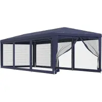 Syfax Tenda per Feste con 8 Pareti Laterali in Rete Blu 3x9 m HDPE