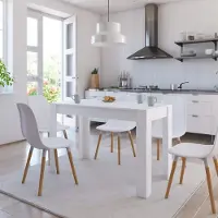Prolenta Maison Exclusive - Tavolo da pranzo bianco 120x60x76 cm Materiale ligneo