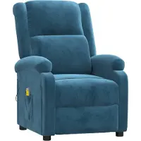 Syfax Poltrona Massaggiante Blu in Velluto
