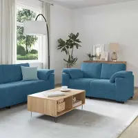 Prolenta Maison Exclusive - Set divano a 3 pezzi con cuscini in velluto blu