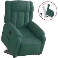 Syfax Poltrona Alzapersona Reclinabile Verde Scuro in Tessuto