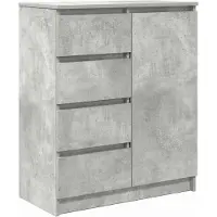 Syfax Credenza con Cassetti Grigio Cemento 71x35x84 cm in Truciolato