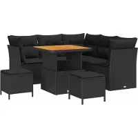 Syfax Set Divano da Giardino 8 pcs Nero polyrattan