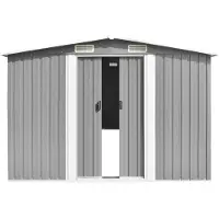 Syfax Casetta da Giardino 257x580x181 cm in Metallo Grigio