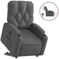Syfax Poltrona Alzapersona Reclinabile Elettrica Grigio Scuro Tessuto