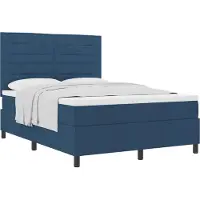 vidaXL Letto a molle con materasso e testiera blu 140 x 200 cm in tessuto