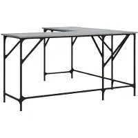 Syfax Scrivania Grigio Sonoma 149x149x75 cm in Legno Multistrato