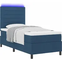 Syfax Letto a molle con materasso con led Blu 80 x 200 cm Tessuto