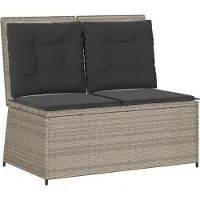 Syfax Panchina da giardino Grigio chiaro polyrattan