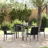 Prolenta Maison Exclusive - Set da giardino per esterni, 5 pezzi, rattan in polietilene nero e grigio