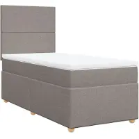 vidaXL Letto a molle con materasso Taupe 100x200 cm in tessuto