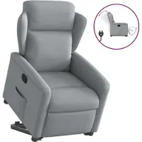 Syfax Poltrona Alzapersona Reclinabile Grigio Chiaro in Tessuto