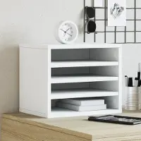 Prolenta Maison Exclusive - Organizer da scrivania bianco 36x26x29,5 cm Materiale ligneo