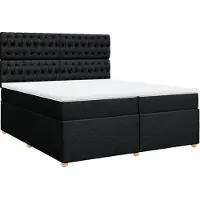 Syfax Giroletto a Molle con Materasso Nero 200x200 cm in Tessuto