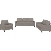vidaXL Set di divani 3 pezzi con cuscini in tessuto Taupe