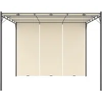 Syfax Gazebo da Giardino con Tenda Laterale 3x3x2,25m Crema