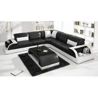 AEA Leder Modern Couch Wohnlandschaft Ledersofa Sofagarnitur Sofa L-Form Couchtisch