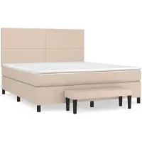 Syfax Giroletto a Molle con Materasso Cappuccino 160x200cm Pelle finta
