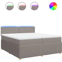 Syfax Giroletto a Molle con Materasso Tortora 200x200 cm in Tessuto