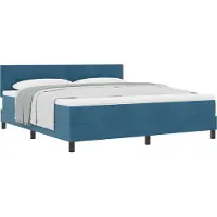 Syfax Letto a molle con materasso Blu Scuro 180 x 200 cm Velluto