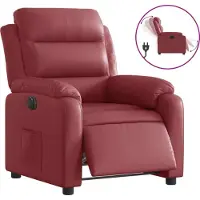 Syfax Poltrona Reclinabile Elettrica Rosso Vino in Pelle finta