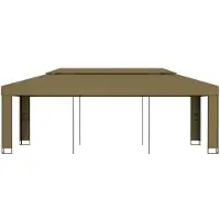 Syfax Gazebo con Tetto Doppio 3x6 m Grigio Talpa 180 g/m²