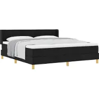 Prolenta Maison Exclusive - Letto boxspring con materasso nero 200 x 180 cm in tessuto