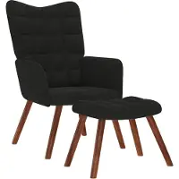 Syfax Poltrona Relax con Sgabello in Velluto Nero