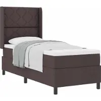 Syfax Letto a molle con materasso Marrone scuro 80 x 200 cm Tessuto
