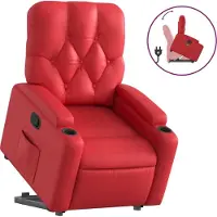 Syfax Poltrona Alzapersona Reclinabile Rosso in Pelle finta