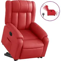 Syfax Poltrona Alzapersona Reclinabile Elettrica Rossa in Pelle finta