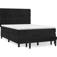vidaXL Letto a molle con materasso nero 140x190 cm in velluto