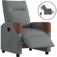 Syfax Poltrona Elettrica Reclinabile Grigio Scuro in Tessuto