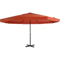 Syfax Ombrellone da Esterni con Palo in Alluminio 500 cm Terracotta