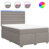 Syfax Giroletto a Molle con Materasso Tortora 140x190 cm in Tessuto