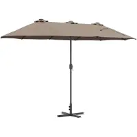Syfax Ombrello da giardino 370 x 197 x 239 cm Poliestere e Alluminio