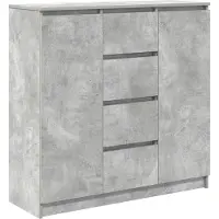 Syfax Credenza con Cassetti Grigio Cemento 100,5x35x98,5cm Truciolato