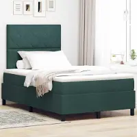 Prolenta Maison Exclusive - Letto boxspring a LED con testiera verde scuro 120 x 200 cm in velluto