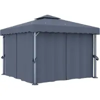 Syfax Gazebo con Tende 3x3 cm Antracite Alluminio