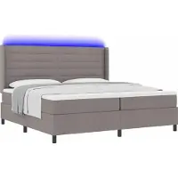 Syfax Letto a Sorgente LED con materasso Talpa 200 x 200 cm Tessuto